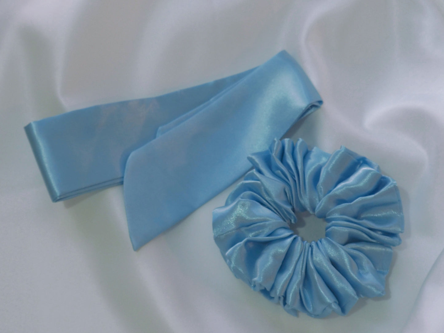 Double Set | Satin Scrunchie + Ribbon