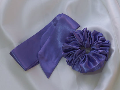 Double Set | Satin Scrunchie + Ribbon