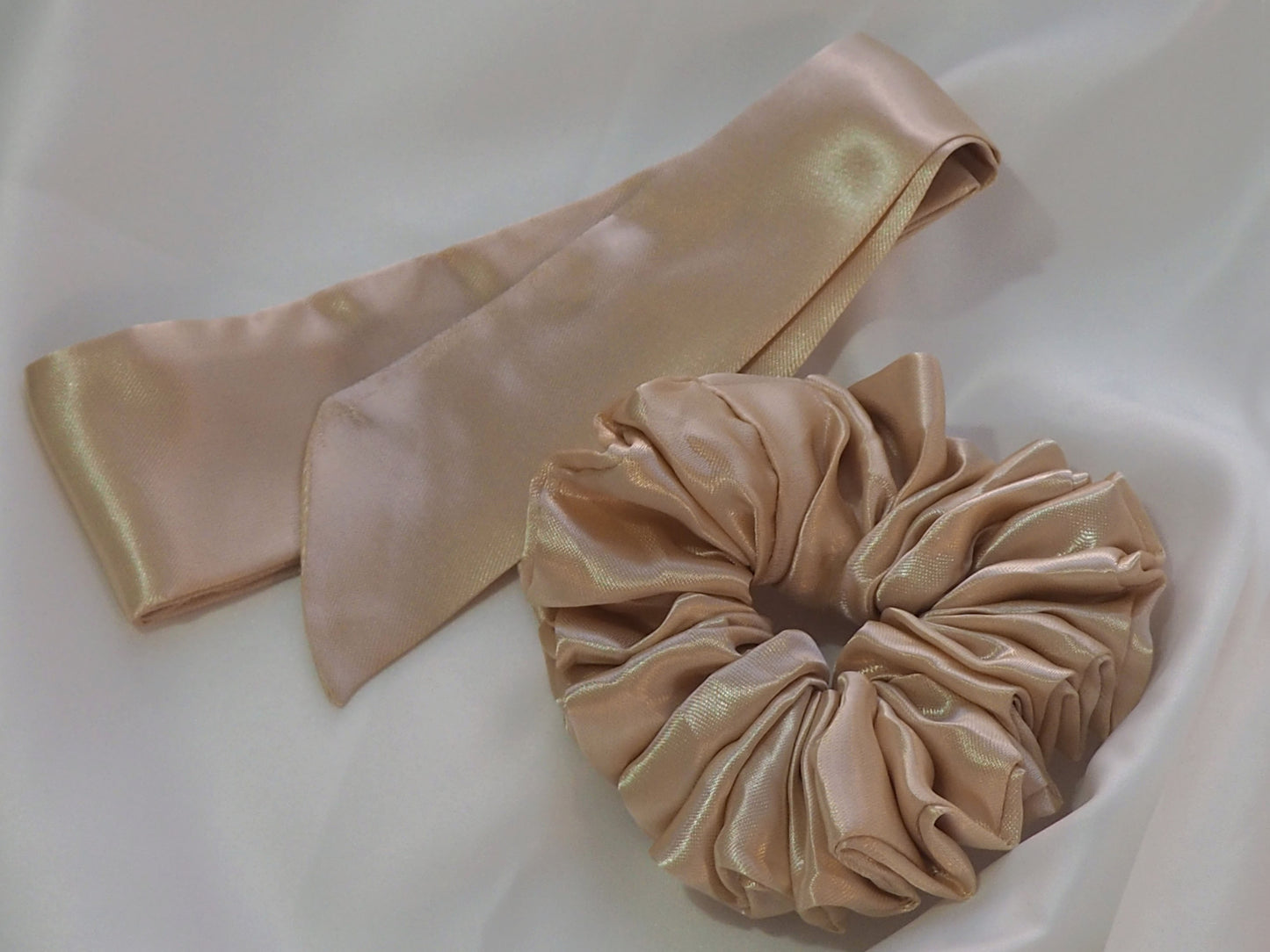 Double Set | Satin Scrunchie + Ribbon